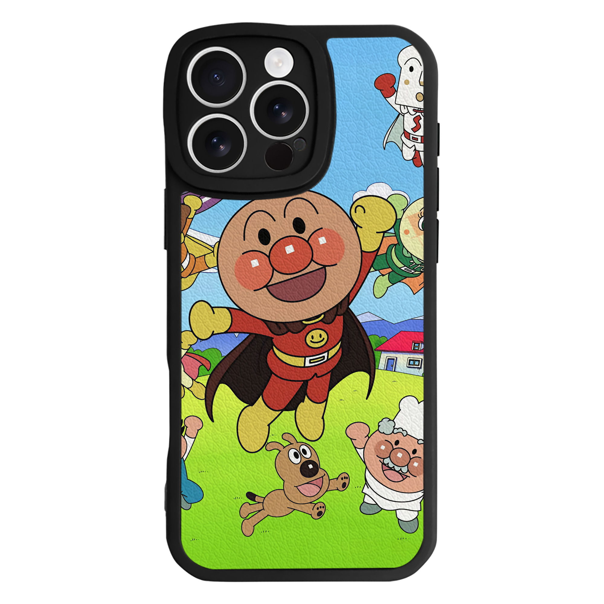 （画像用） アンパンマン Anpanman 【iPhone 16シリーズ対応】シリコンスマホケース（レザー調） 材質：シリコン